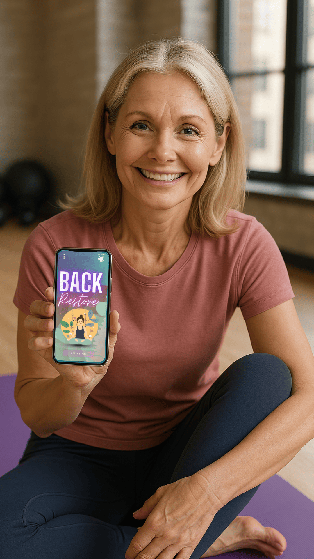 Woman with Back Restore app